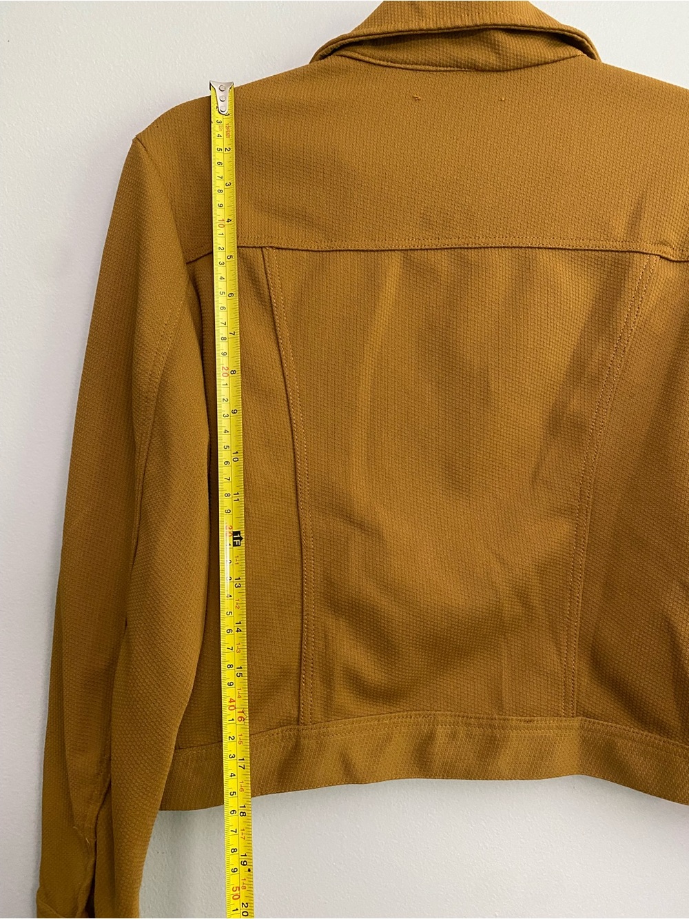 Vintage 70s Lee Pearl Snap Jacket Crop Mustard Yellow Dagger Collar - M - Picture 5 of 5